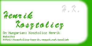 henrik kosztolicz business card
